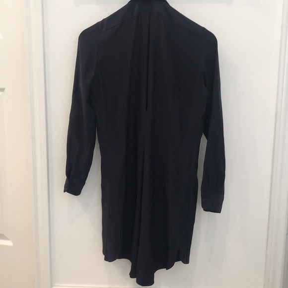 High low navy silk dress - Picture 4 of 4